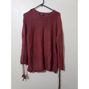 Nine West, biking red, Keira, drawstring sleeve sweater, size L